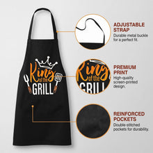 Carica l'immagine nel visualizzatore di Gallery, Grembiule Barbecue Uomo Divertente, Regalo Uomo Originale per Papà e Marito, Grembiule Cucina Impermeabile e Regolabile 