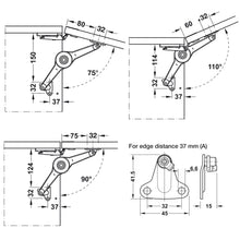 Carica l'immagine nel visualizzatore di Gallery, HAFELE Duo Standard Supporto Fermo a Ribalta Stay Lift Sistemi Guarniture per Ante a Ribalta Piccola Fermi per Mueble Mo