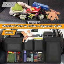 Carica l'immagine nel visualizzatore di Gallery, URAQT Organizzatore per bagagliaio auto, staccabile, organizer per auto, super capacità, pieghevole, multiuso, con 7 tas