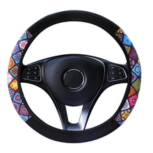 Carica l'immagine nel visualizzatore di Gallery, 1 Pezzo Coprivolante Auto, Coprivolante in stile nazionale, Copri Sterzo in Microfibra Traspirante e Antiscivolo, Copriv