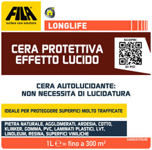 Carica l'immagine nel visualizzatore di Gallery, Fila Surface Care Solutions LONGLIFE Cera per Pavimenti Autolucidante, 1L