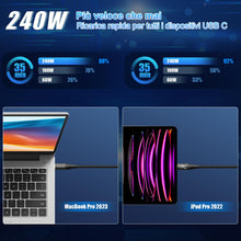 Carica l'immagine nel visualizzatore di Gallery, ZIKNYDO 80Gbps Thunderbolt 5 Cavo 1 metro, cavo USB 4 2.0 120Gbps di larghezza di banda per display 16K/Dual 8K, ricaric