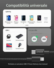 Carica l'immagine nel visualizzatore di Gallery, Anker Cavo USB C a Lightning 1m Nylon MFi Ricarica Rapida per iPhone