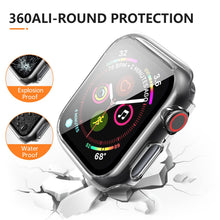 Carica l'immagine nel visualizzatore di Gallery, Amzpas 【2 PEZZI】 Cover per Apple Watch SE 40mm Series 6/ Series 5/ Series 4 40mm con Vetro Temperato,Copertura Completa 