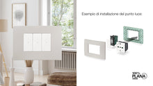 Carica l'immagine nel visualizzatore di Gallery, Vimar 14653U.11 Plana Up placca 3 mod centrali 12.3x8.6x0.97cm, bianco matt