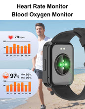 Carica l'immagine nel visualizzatore di Gallery, Smartwatch Uomo Donna Chiamate Bluetooth Smart Watch con Contapassi Cardiofrequenzimetro da Polso Saturimetro Orologio F