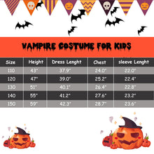 Carica l'immagine nel visualizzatore di Gallery, PABTID Costume da Vampiro per Bambina e Ragazza Halloween Dress Up Party Travestimento Gotico Victorian Vampira Cosplay Carnevale Festa a Tema Vampiro (140)