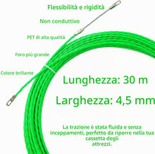 Carica l'immagine nel visualizzatore di Gallery, Sonda Passacavi Professionale, 30 Metri Sonda Elettricista 4.5mm 30 Metri,Sonda Tiracavi Con 2 Molla Di Guida,Sonda Tira