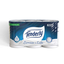 Carica l'immagine nel visualizzatore di Gallery, Tenderly Carezza di Latte, 6 Rotoli di Carta Igienica Morbidissima 2 Veli, Realizzata con Fibre 100% Naturali di Latte, 