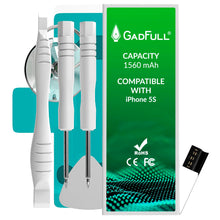 Carica l'immagine nel visualizzatore di Gallery, Batteria compatibile con iPhone 5S | 2026 Data di produzione | Manuale Profi Kit Set di Attrezzi | Batteria di ricambio 