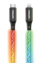 Carica l'immagine nel visualizzatore di Gallery, Philips Cavo di ricarica DLC5130L/01 per iPhone RGB 1M, cavo Lightning di ricarica rapida 27W, sincronizzazione 480Mbps,
