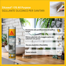 Carica l'immagine nel visualizzatore di Gallery, SIKA - Sigillante siliconico - SikaSeal-170 - Trasparente - 300ml