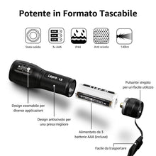 Carica l'immagine nel visualizzatore di Gallery, Lepro Torcia LED Potente Professionale Zoomabile,3 AAA Batterie Incluse