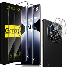 Carica l'immagine nel visualizzatore di Gallery, QULLOO Vetro Temperato per Xiaomi Redmi Note 14 Pro 5G / Poco X7 5G, 2 Pezzi Pellicola Protettiva e 2 Pezzi Pellicola Fo