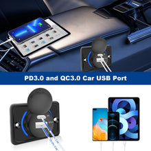 Carica l'immagine nel visualizzatore di Gallery, Caricabatteria da auto Dual USB 4.8 A, QC3.0 USB-A &amp; USB-C ricarica rapida presa per caricabatterie da auto, 12 V-24 V, 
