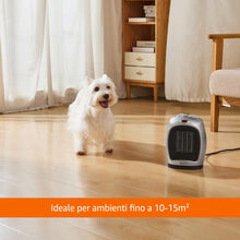 Carica l'immagine nel visualizzatore di Gallery, Amazon Basics Termoventilatore oscillante in ceramica da 1800 Watt con termostato regolabile - Argento