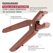 Carica l'immagine nel visualizzatore di Gallery, Fackelmann Taglia castagne, per tagliare e sbucciare facilmente, materiale in plastica alimentare con lame in acciaio in