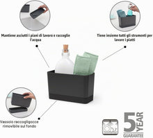 Carica l'immagine nel visualizzatore di Gallery, Brabantia SinkSide Organizer Lavello Cucina, Dark Grey, 8.5 x 19 x 11.5 cm