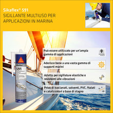 Carica l'immagine nel visualizzatore di Gallery, SIKA - Sigillante nautico multiuso - Sikaflex 591 - Bianco - 300ml