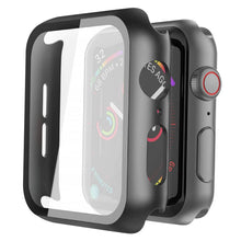 Carica l'immagine nel visualizzatore di Gallery, Misxi [2 Pezzi] Nero Cover Con Vetro Temperato per Apple Watch SE3/SE2/SE/Serie 6/Serie 5/Serie 4 44mm, Custodia Rigida 