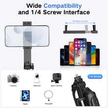 Carica l'immagine nel visualizzatore di Gallery, Treppiede per selfie stick con 2 luci di riempimento, in metallo con telecomando rimovibile, 180 cm treppiede per smartp