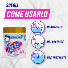 Carica l'immagine nel visualizzatore di Gallery, Vanish Oxi Action Multipower Polvere Bianco Splendente, Smacchiatore per Capi Bianchi, 1 Confezione da 500 g per Bucato,