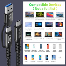 Carica l'immagine nel visualizzatore di Gallery, Cavo USB C, USB 3.2 Gen 2X2 20Gbps, Multifunzione 2 in 1 USB A a Type C 8K@60Hz UHD Video 5A/240W PD3.1 Ricarica Rapida 