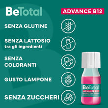 Carica l'immagine nel visualizzatore di Gallery, Be-Total Advance B12 Integratore Alimentare 50+ Gusto Lampone 30 Flaconcini
