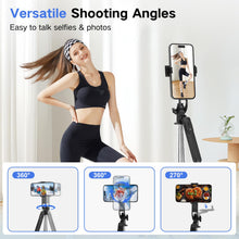 Carica l'immagine nel visualizzatore di Gallery, Treppiede per selfie stick con 2 luci di riempimento, in metallo con telecomando rimovibile, 180 cm treppiede per smartp