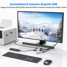 Carica l'immagine nel visualizzatore di Gallery, MOGOOD Sdoppiatore USB 2.1 1 Maschio a 3 Femmine, Cavo Multiporta Intrecciato Plug &amp; Play, per Ricarica e Trasferimento 