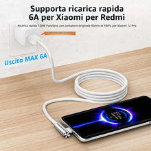 Carica l'immagine nel visualizzatore di Gallery, ACAGET Cavo USB C 1,8M Ricarica 120W 6A 90 Gradi per Xiaomi 17T 15T 14T Pro