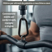 Carica l'immagine nel visualizzatore di Gallery, Moschettone Nero Inox M8 8 cm (Set da 2) – Qualità Professionale – Moschettone Robusto 250 kg per Portachiavi, Guinzagli