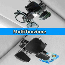 Carica l'immagine nel visualizzatore di Gallery, supporti per occhiali da sole da auto,Clip per parasole,2 Portaocchiali Auto,con clip per carte di credito,Morsetto a do