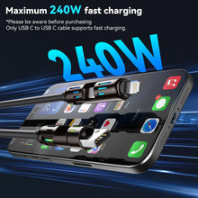 Carica l'immagine nel visualizzatore di Gallery, aceyoon 240W Multi Cavo di Ricarica 4 in 1 Caricatore USB Ricarica Multiplo,1.2M USB C/A a Lighting/USB C Cavo di Ricari