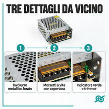 Carica l'immagine nel visualizzatore di Gallery, TEMPO DI SALDI Alimentatore Switching 12 V 5 A 60 W per Strisce LED e Telecamere