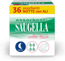 Carica l'immagine nel visualizzatore di Gallery, Saugella Assorbenti Cotton Touch Notte con Ali, 36 Pezzi
