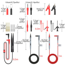 Carica l'immagine nel visualizzatore di Gallery, Proster Kit 23 in 1 Puntali per Multimetro Test Lead Circuito Tensione con Clip Alligatore Sonda Tester Grabber a Molla,