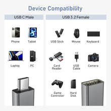 Carica l'immagine nel visualizzatore di Gallery, BASESAILOR Adattatore USB C a USB 3Pezzi,USBC Maschio a USB 3.2 Femmina OTG