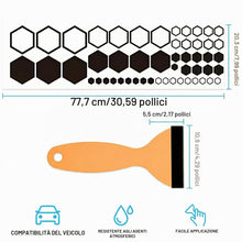 Carica l'immagine nel visualizzatore di Gallery, Adesivi Auto 52 Pezzi a Nido d'Ape con 2 Raschietti Trapezoidali – Set Racing Strisce per Tuning Auto, Decorazione Carro