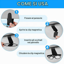 Carica l'immagine nel visualizzatore di Gallery, Zorplex 2 Pezzi Porta Occhiali Auto in Pelle con Clip Magnetica per Visiera, Universale, Supporto per Occhiali, Adatto a