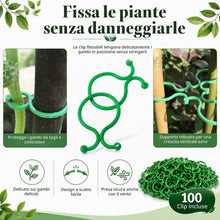Carica l'immagine nel visualizzatore di Gallery, 4 Pezzi Supporto per Piante Rampicanti, 50 Clip per Piante, traliccio piante Griglia in Plastica, Supporto per Vasi, Ide