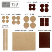 Carica l'immagine nel visualizzatore di Gallery, X-Protector Feltrini per gambe di mobili 133 pezzi, Marrone e Beige