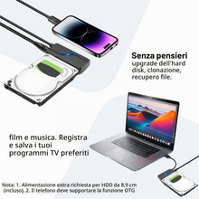 Carica l'immagine nel visualizzatore di Gallery, 6Gbps Adattatore USB 3.0 a SATA, Convertitore e Esterno USB 3.0 a SATA per Dischi Rigidi HDD/SSD da 2,5“/3,5” e Lettori 