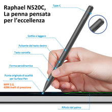 Carica l'immagine nel visualizzatore di Gallery, RENAISSER Raphael N520C Penna per Surface Pro/Go/Book/Studio/Laptop 1-5