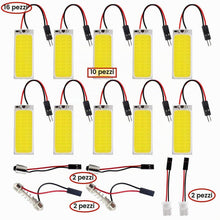 Carica l'immagine nel visualizzatore di Gallery, HUAZIZ 10 Pezzi Luce bianca brillante 300 Lums COB 36-SMD 12V LED per l'illuminazione Interna dell'auto Lampada a Pannel