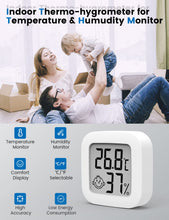 Carica l'immagine nel visualizzatore di Gallery, Mini Igrometro Termometro Digitale, Termometro Ambiente con Livello di Comfort, Monitor di Temperatura e umidità, Termom