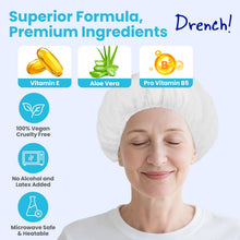 Carica l'immagine nel visualizzatore di Gallery, Drench! Medical Cuffia Shampoo Senza Acqua - 6 Unità - Shampoo Secco e Balsamo senza Risciacquo - Facile da Usare per An