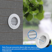 Carica l'immagine nel visualizzatore di Gallery, Hon&amp;Guan 100mm Griglia di Ventilazione Rotonda, Zanzariera, ABS, Regolabile
