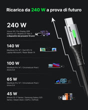 Carica l'immagine nel visualizzatore di Gallery, INIU 240W Cavo USB C a USB C, [2-Pezzi 2m] Cavo USB Ricarica Rapida