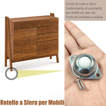 Carica l'immagine nel visualizzatore di Gallery, 6 pezzi Rotelle a Sfera per Mobili.Ruote a Sfera Trasferimento di Cuscinetto,Rotelle per Mobili Trasmissione.Rullo di Tr